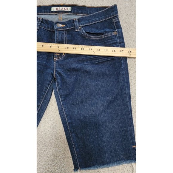 J Brand Women's Blue Denim Bermuda Shorts‎ Frayed Hem 5-Pocket Design Size 29 - Picture 11 of 15